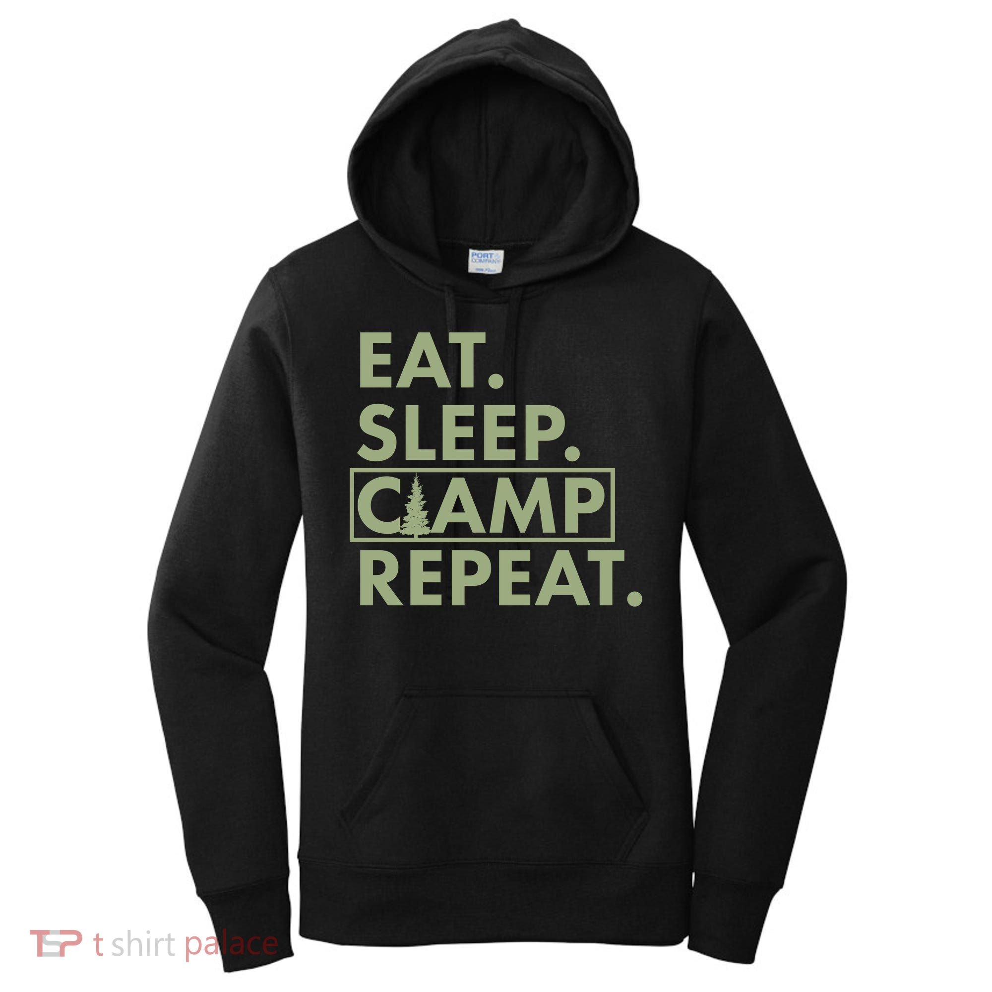 Eat Sleep Camp Repeat Camping Fan Women's Hoodie