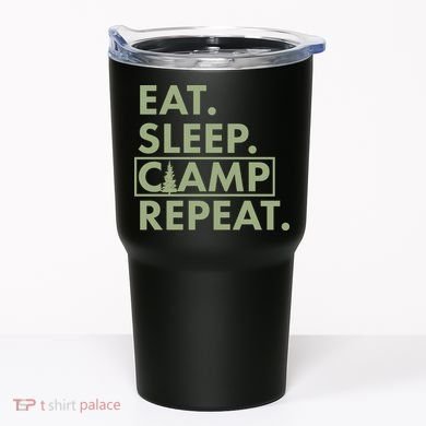 Eat Sleep Camp Repeat Camping Fan Tumbler