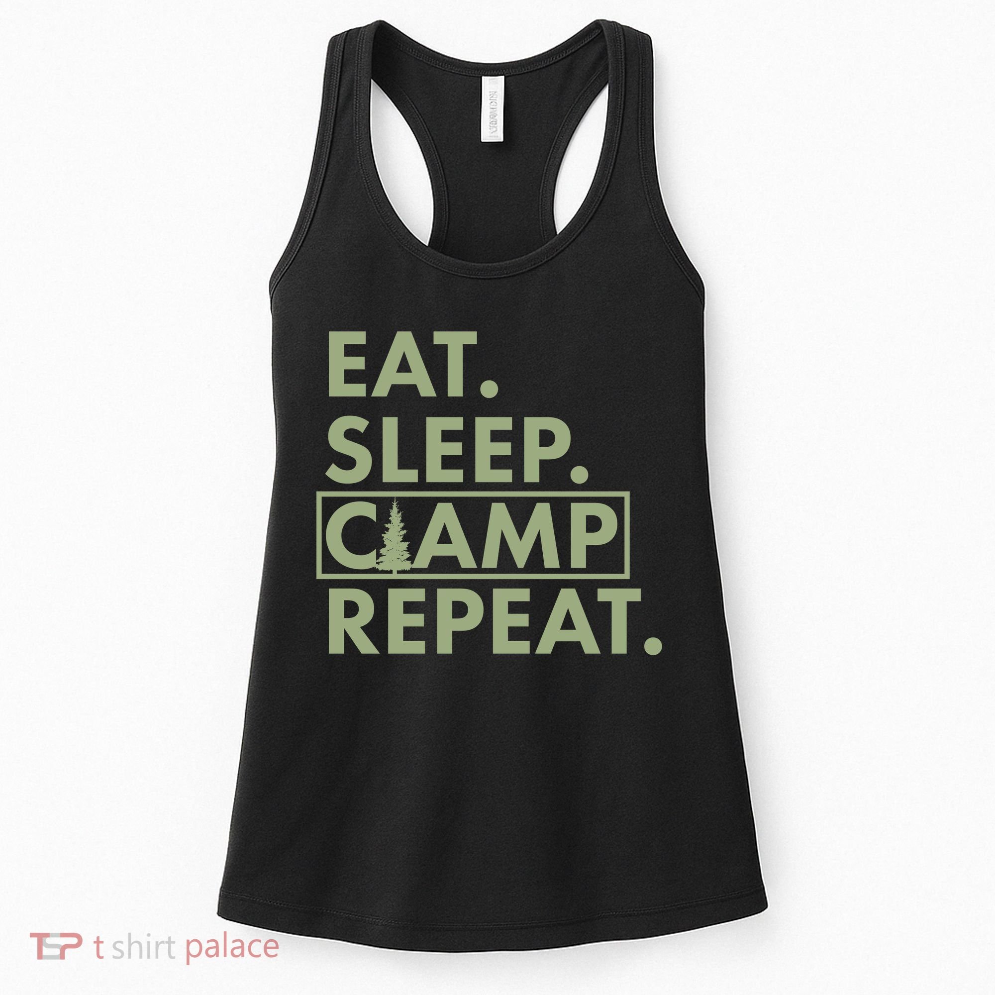 Eat Sleep Camp Repeat Camping Fan Women's Tank Top