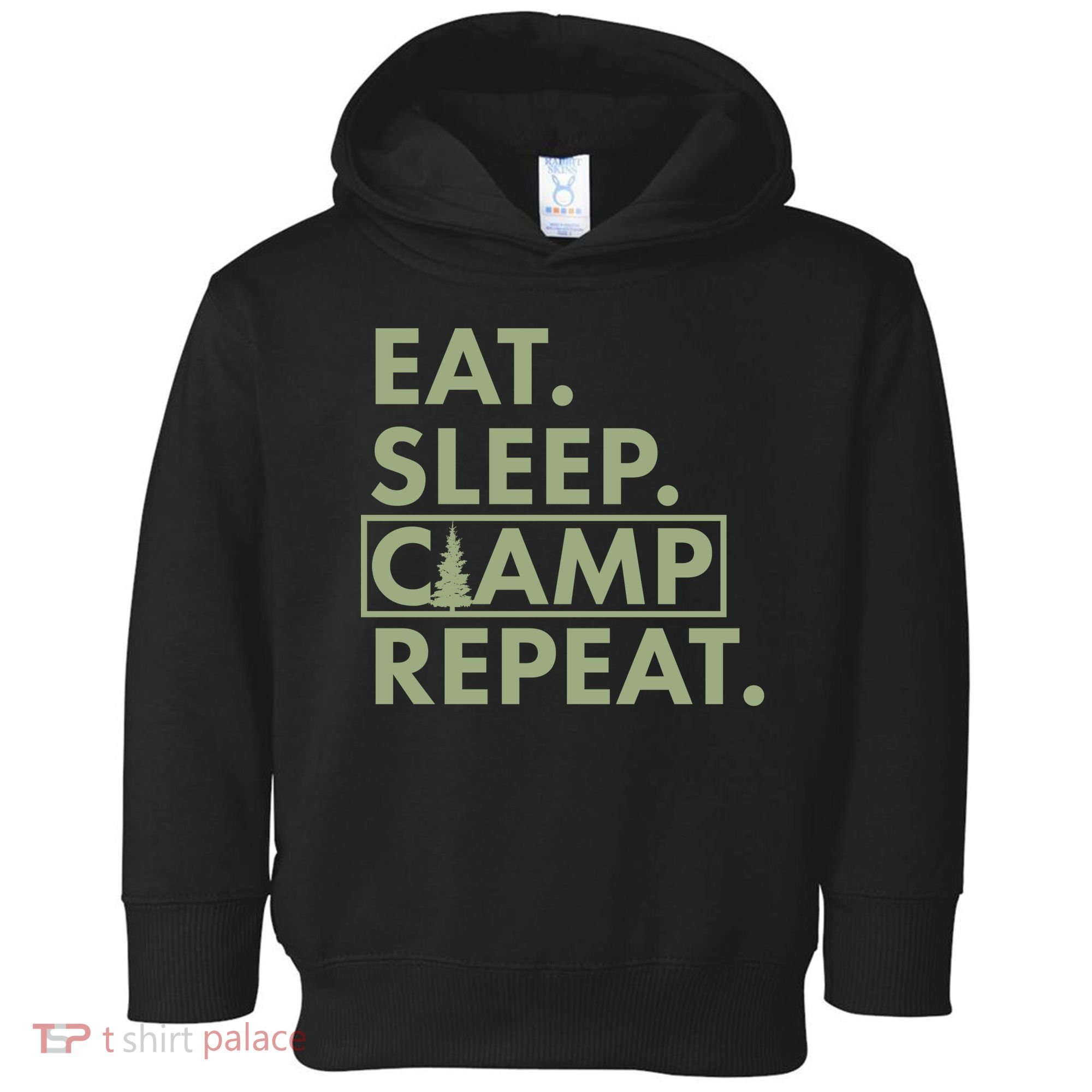 Eat Sleep Camp Repeat Camping Fan Toddler Hoodie