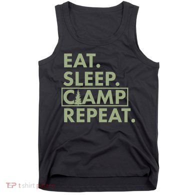 Eat Sleep Camp Repeat Camping Fan Tank Top