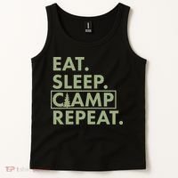 Eat Sleep Camp Repeat Camping Fan Tank Top thumb 2