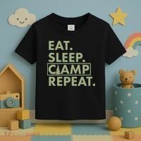 Eat Sleep Camp Repeat Camping Fan Toddler T-Shirt thumb 3