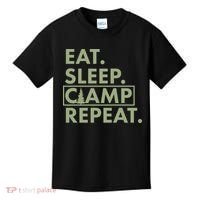 Eat Sleep Camp Repeat Camping Fan Kids T-Shirt thumb 0