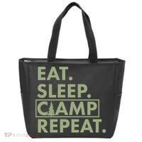 Eat Sleep Camp Repeat Camping Fan Tote Bag thumb 0
