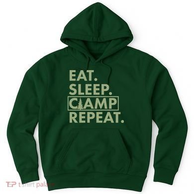 Eat Sleep Camp Repeat Camping Fan Hoodie