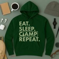 Eat Sleep Camp Repeat Camping Fan Hoodie thumb 3