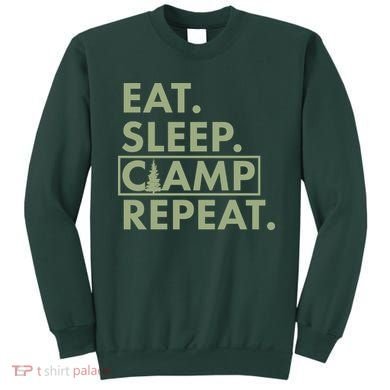 Eat Sleep Camp Repeat Camping Fan Sweatshirt