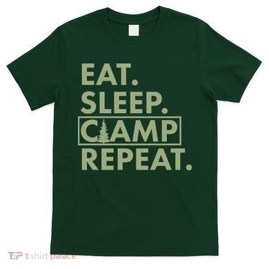 Eat Sleep Camp Repeat Camping Fan T-Shirt