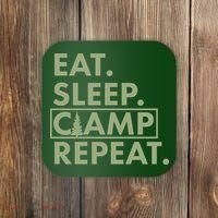 Eat Sleep Camp Repeat Camping Fan Coaster thumb 0