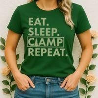 Eat Sleep Camp Repeat Camping Fan Women's T-Shirt thumb 2