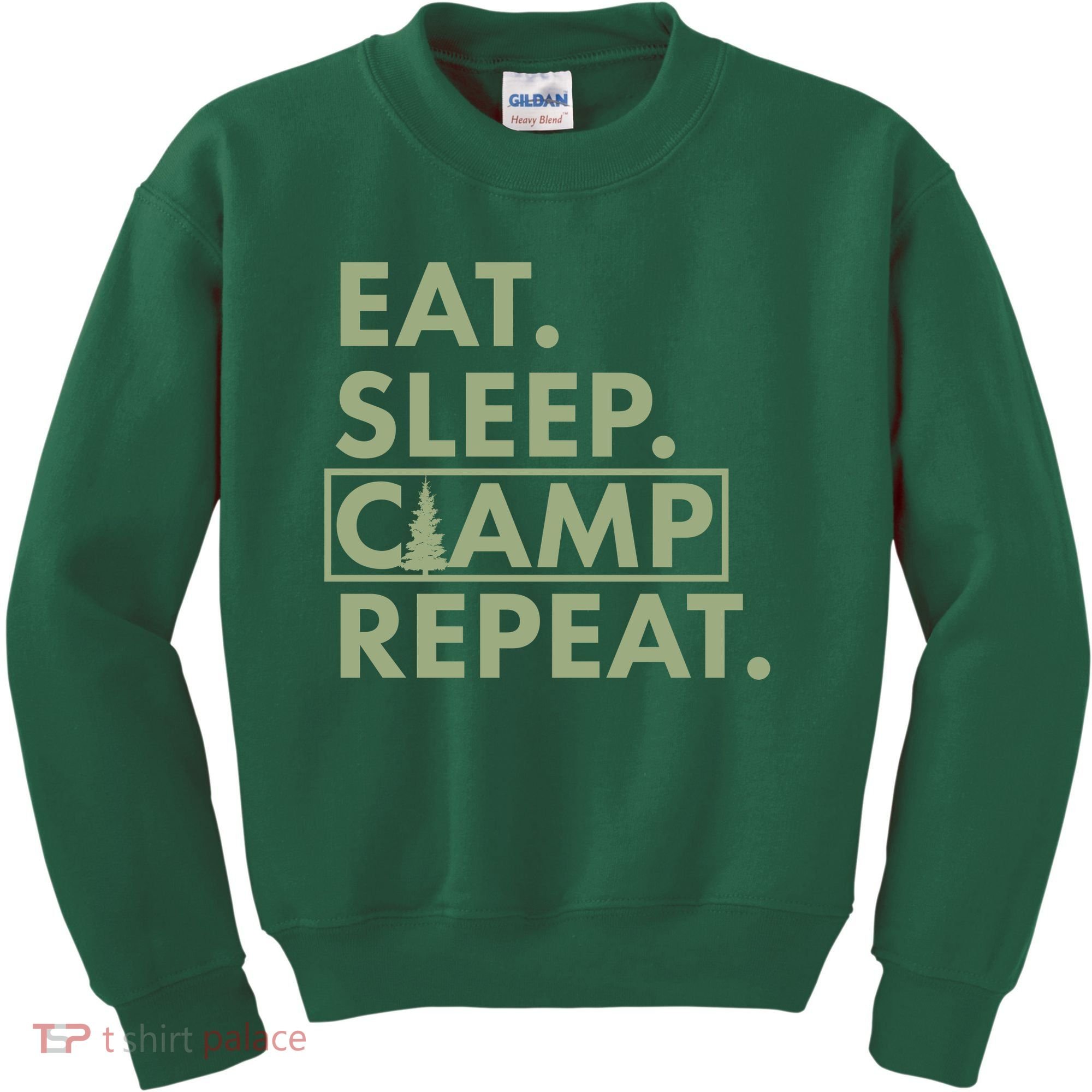 Eat Sleep Camp Repeat Camping Fan Kids Sweatshirt