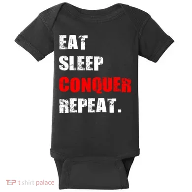 Eat Sleep Conquer Repeat Baby Bodysuit