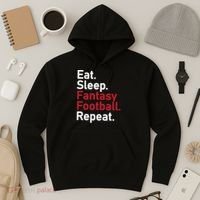 Eat Sleep Fantasy Football Repeat Hoodie thumb 3