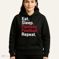 Eat Sleep Fantasy Football Repeat Hoodie thumb 5