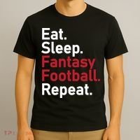 Eat Sleep Fantasy Football Repeat T-Shirt thumb 3