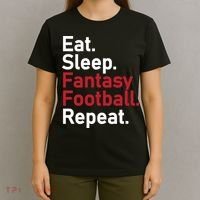Eat Sleep Fantasy Football Repeat T-Shirt thumb 4
