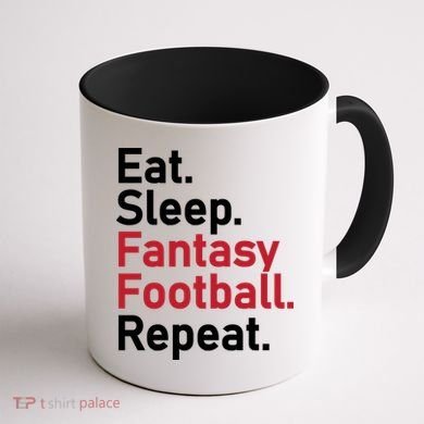 Eat Sleep Fantasy Football Repeat Coffee Mug back