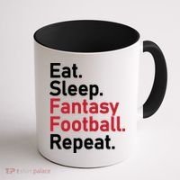 Eat Sleep Fantasy Football Repeat Coffee Mug thumb 1