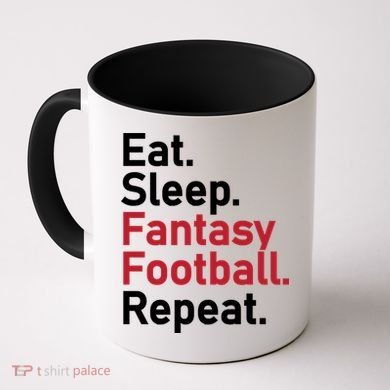 Eat Sleep Fantasy Football Repeat Coffee Mug