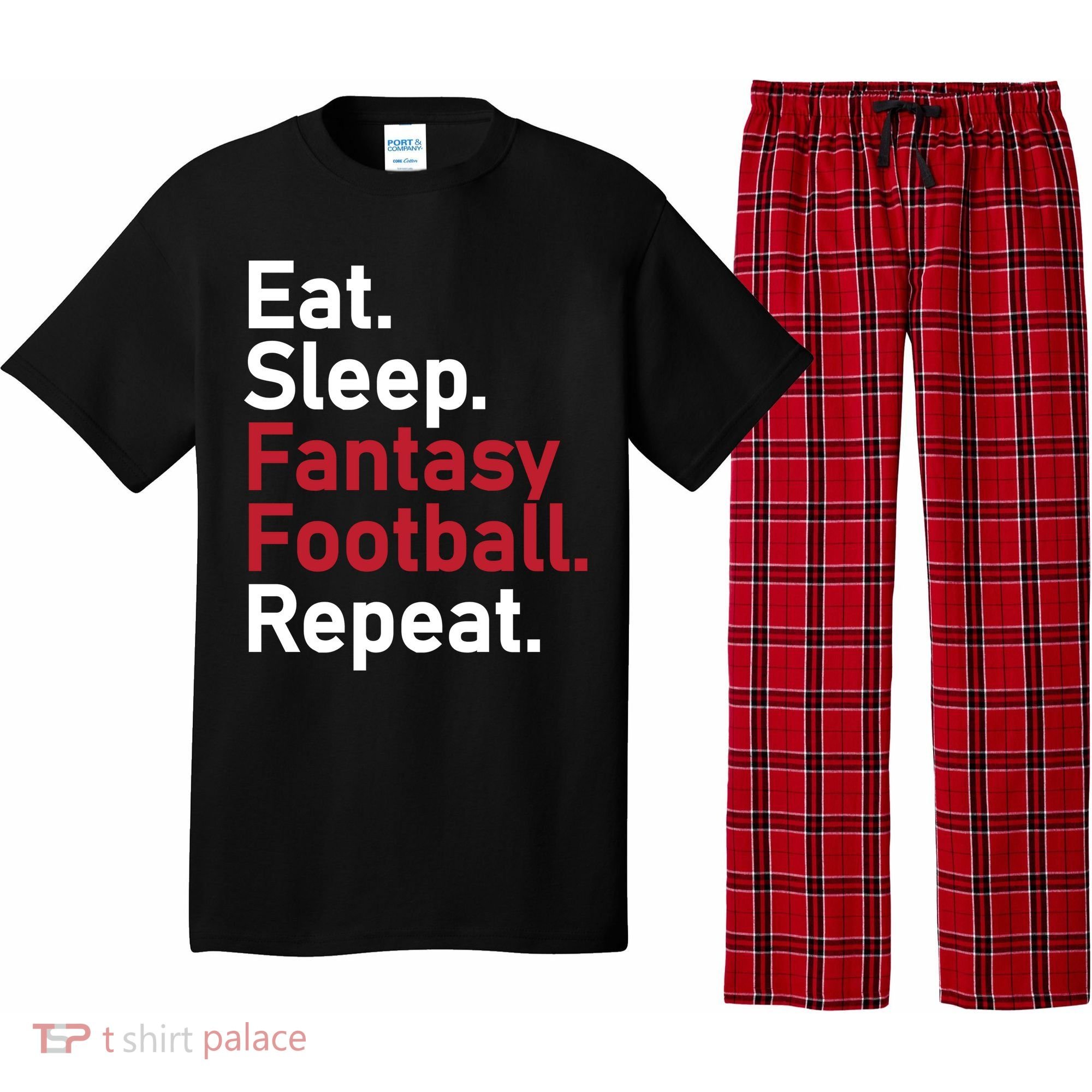 Eat Sleep Fantasy Football Repeat Pajama Set