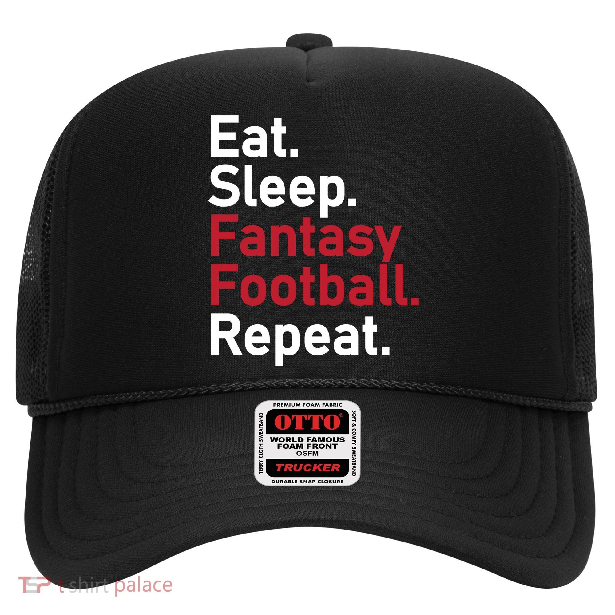 Eat Sleep Fantasy Football Repeat Hat
