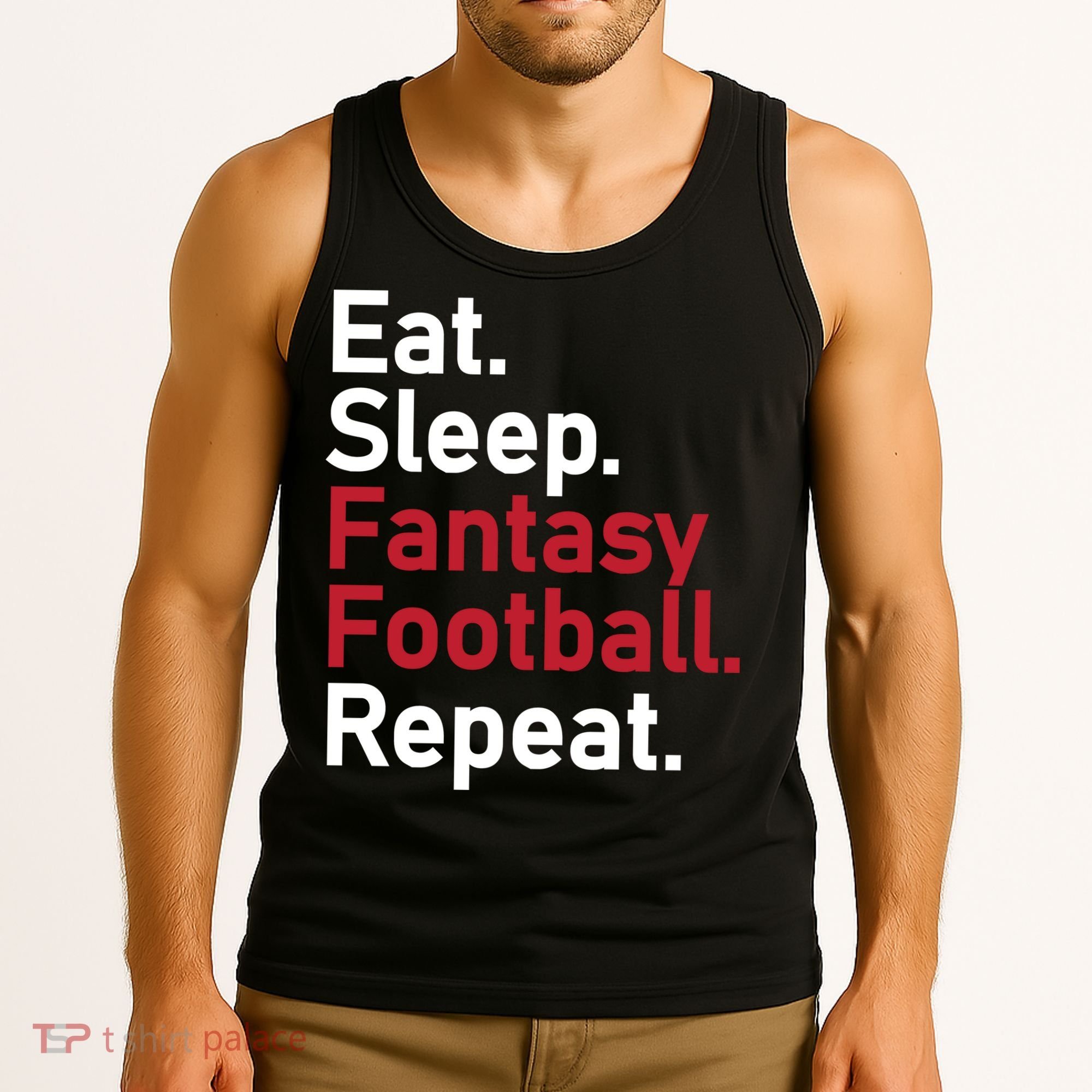 Eat Sleep Fantasy Football Repeat Tank Top