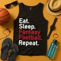 Eat Sleep Fantasy Football Repeat Tank Top thumb 4