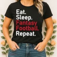 Eat Sleep Fantasy Football Repeat Women's T-Shirt thumb 2