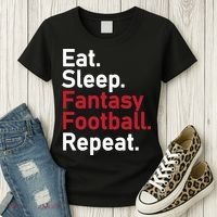 Eat Sleep Fantasy Football Repeat Women's T-Shirt thumb 3