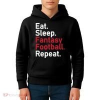 Eat Sleep Fantasy Football Repeat Kids Hoodie thumb 4