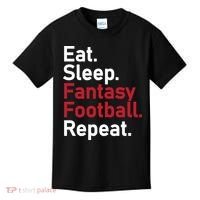 Eat Sleep Fantasy Football Repeat Kids T-Shirt thumb 0