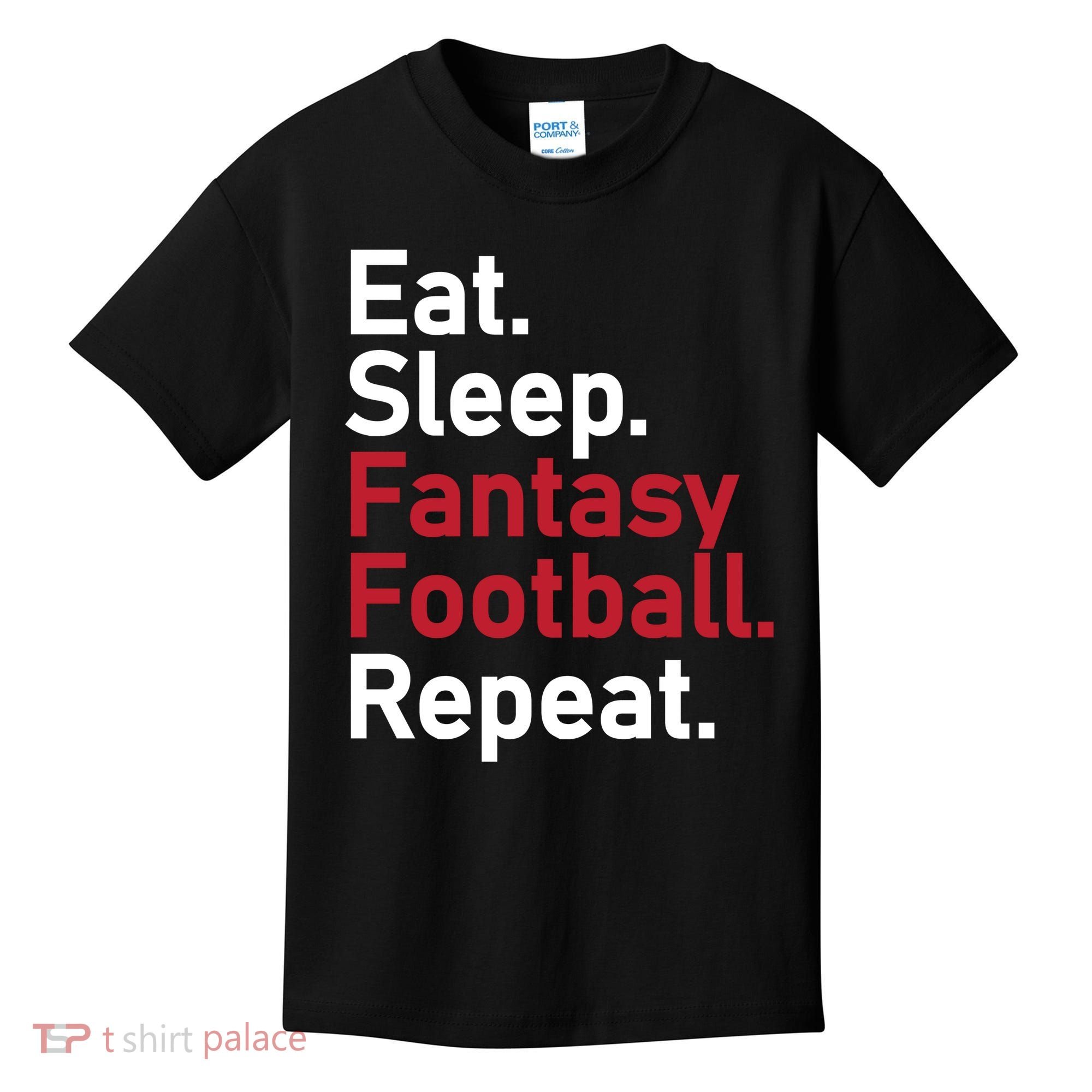 Eat Sleep Fantasy Football Repeat Kids T-Shirt