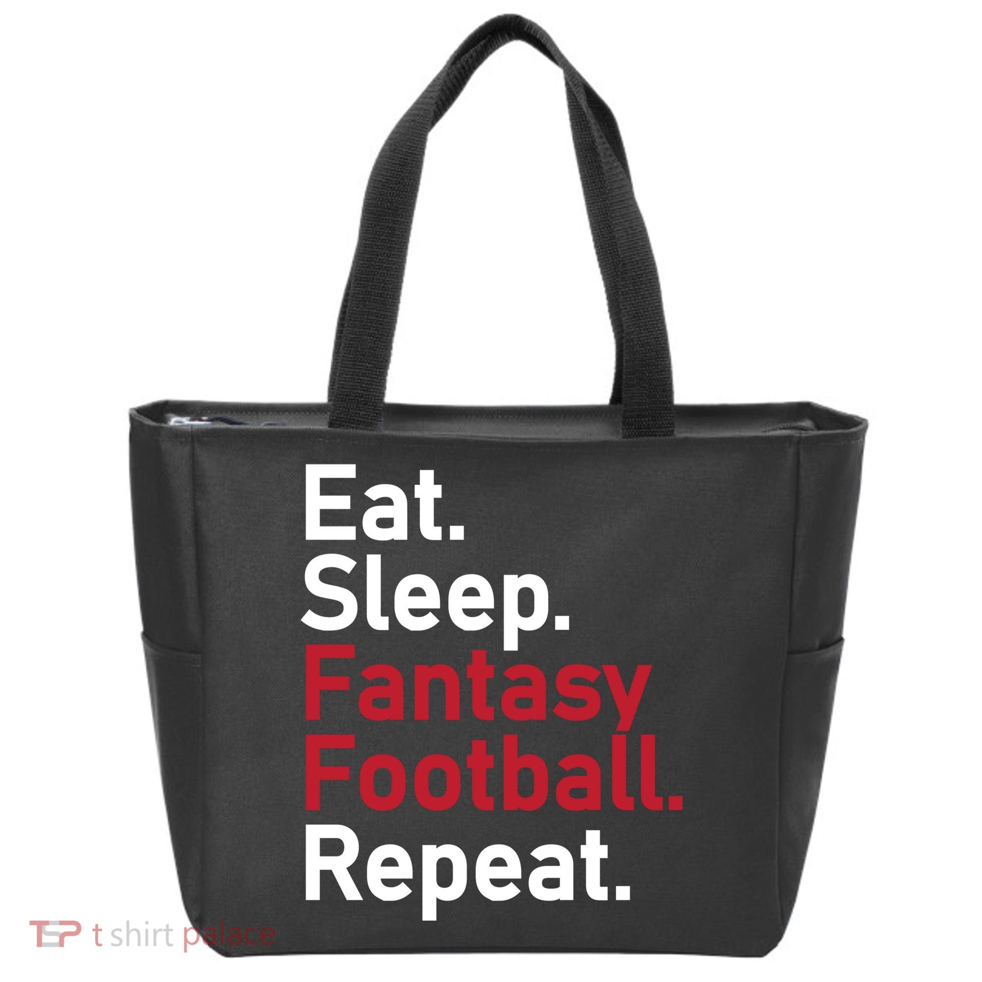 Eat Sleep Fantasy Football Repeat Tote Bag
