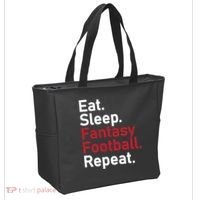 Eat Sleep Fantasy Football Repeat Tote Bag thumb 2