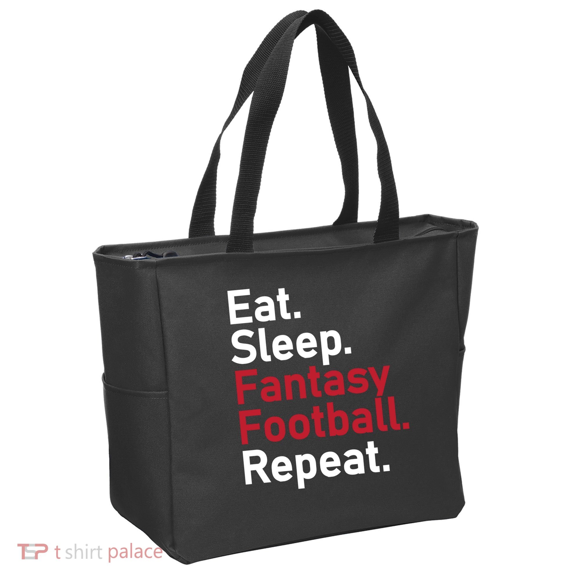Eat Sleep Fantasy Football Repeat Tote Bag