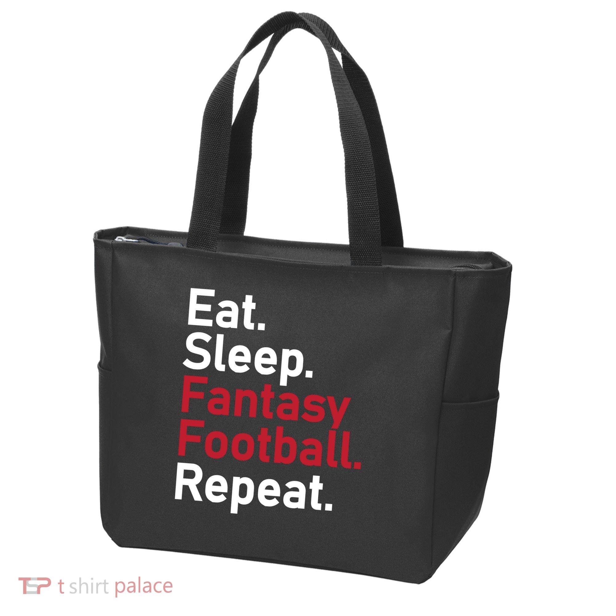 Eat Sleep Fantasy Football Repeat Tote Bag