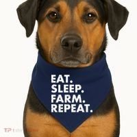 Eat Sleep Farm Repeat USA-Made Doggie Bandana thumb 1