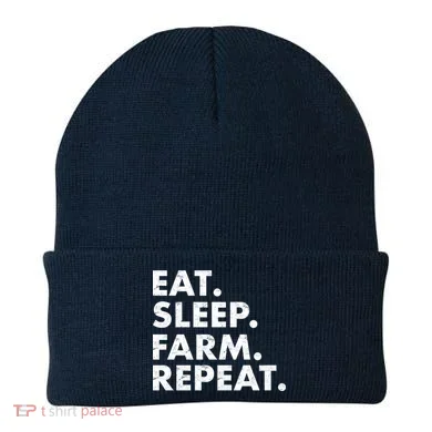 Eat Sleep Farm Repeat Beanie