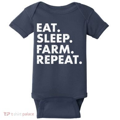 Eat Sleep Farm Repeat Baby Bodysuit