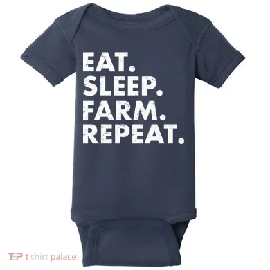 Eat Sleep Farm Repeat Baby Bodysuit