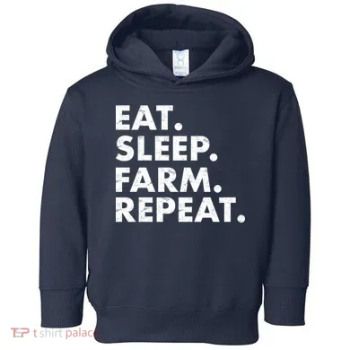 Eat Sleep Farm Repeat Toddler Hoodie