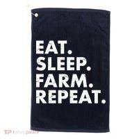 Eat Sleep Farm Repeat Golf Towel thumb 0