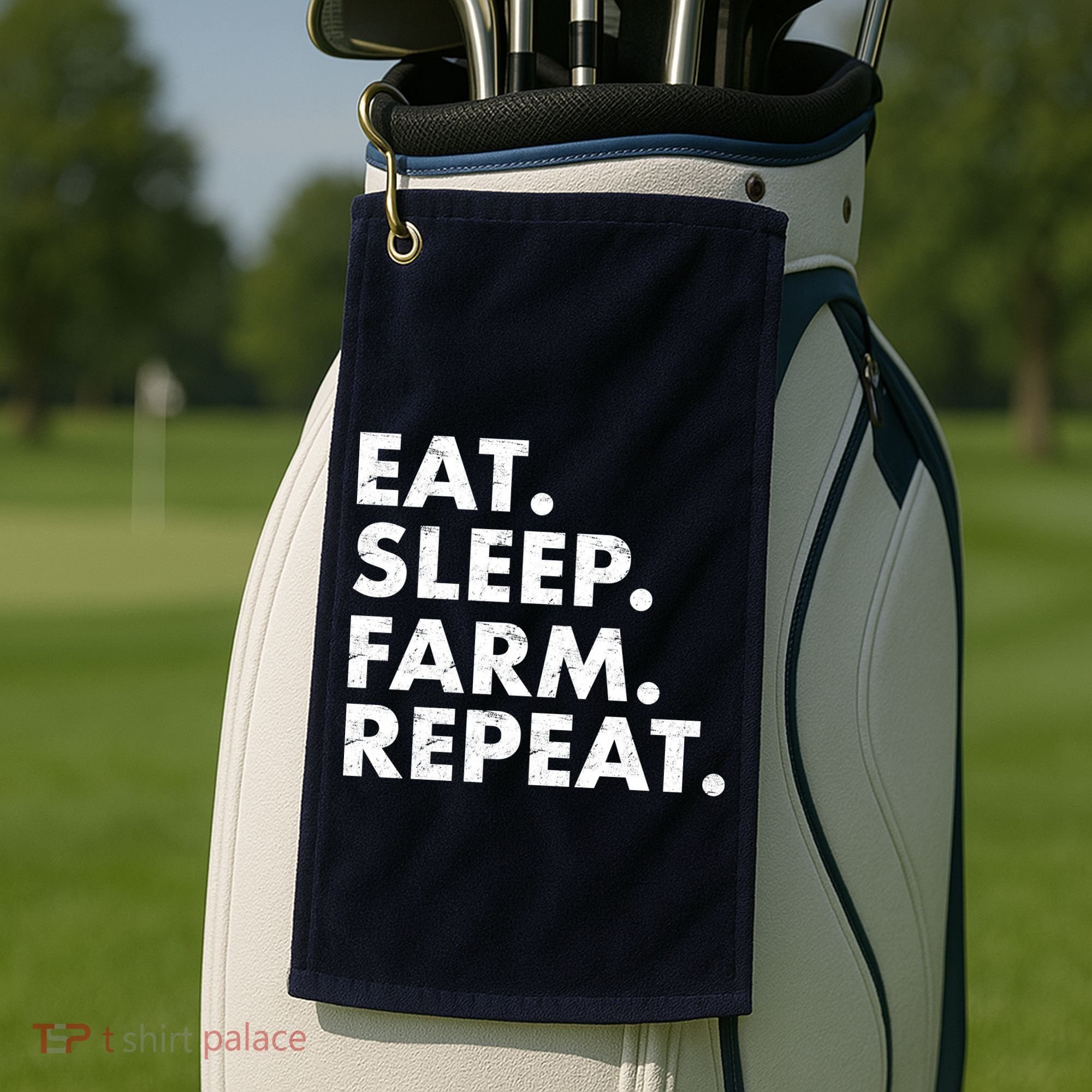 Eat Sleep Farm Repeat Golf Towel