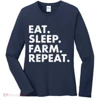 Eat Sleep Farm Repeat Women's Long Sleeve Shirt thumb 0