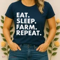 Eat Sleep Farm Repeat Women's T-Shirt thumb 2
