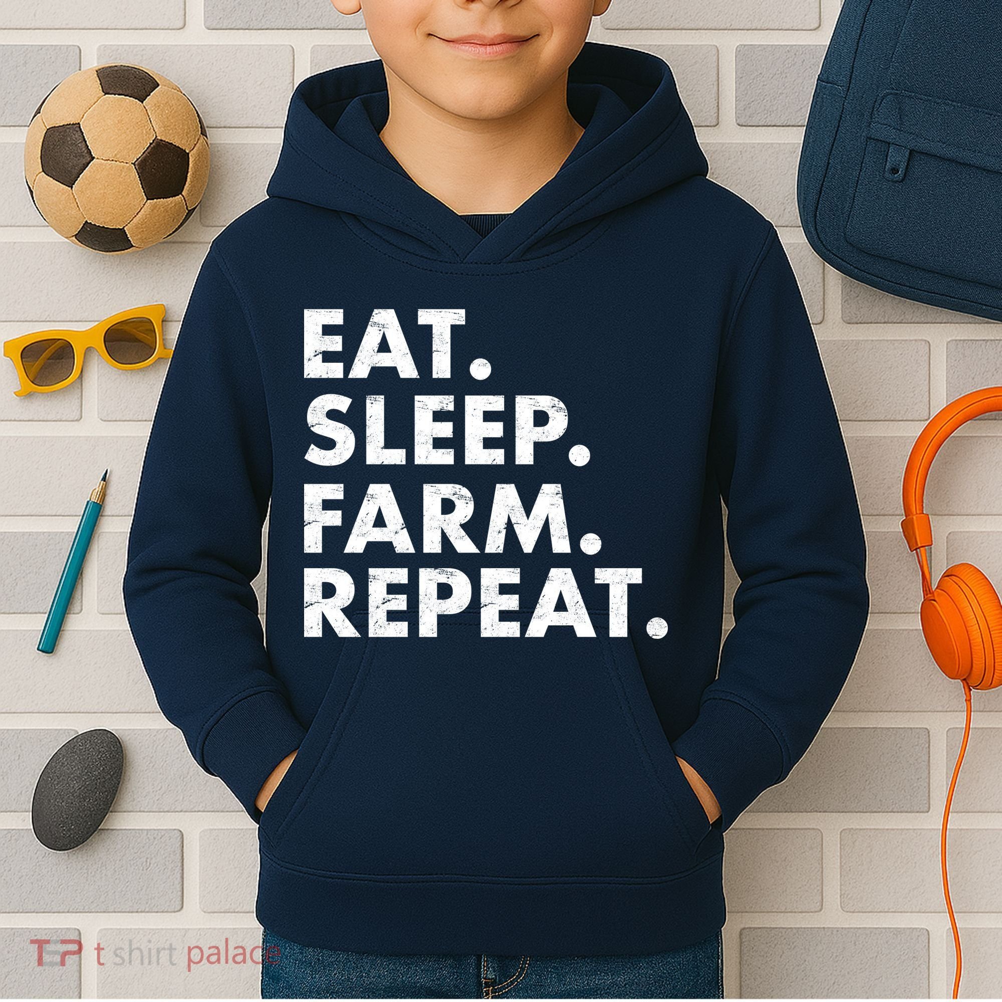 Eat Sleep Farm Repeat Kids Hoodie