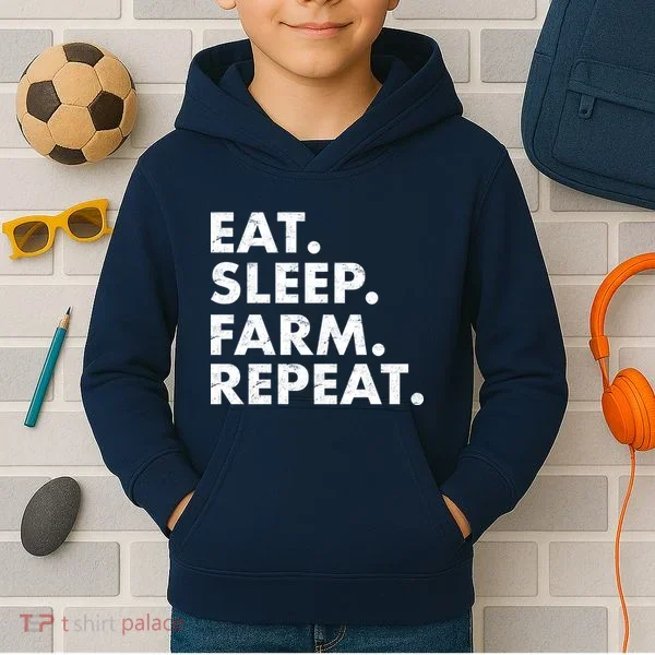 Eat Sleep Farm Repeat Kids Hoodie
