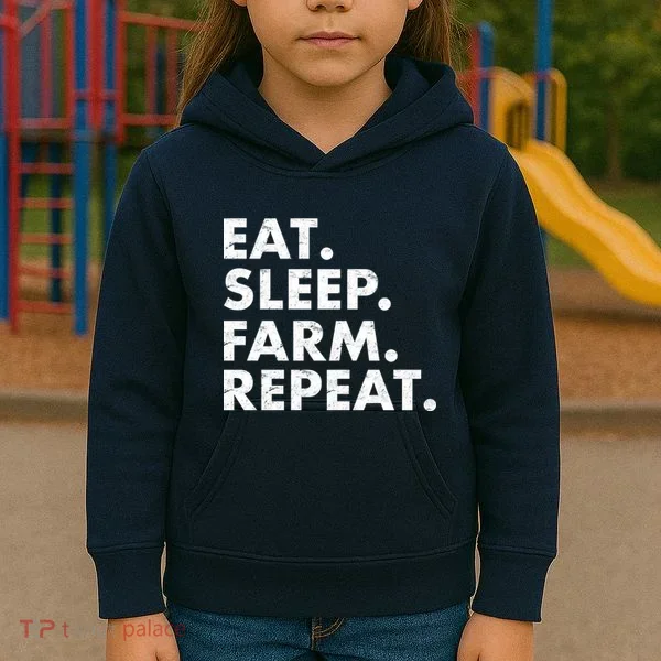 Eat Sleep Farm Repeat Kids Hoodie