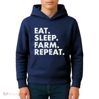 Eat Sleep Farm Repeat Kids Hoodie thumb 4